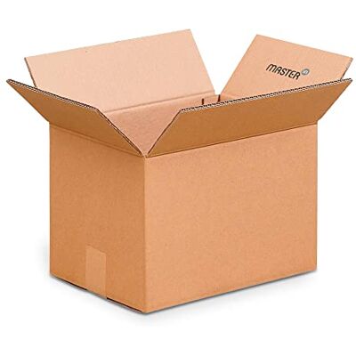 Master'in Caja de cartón doble surco Marrón 400 x 300 x 300 mm Paquete de 10 cajas Master'in Caja de cartón doble surco Marrón 400 x 300 x 300 mm Paquete de 10 cajas
