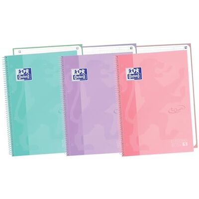 Oxford , Cuadernos A4, Pack de 3 Libretas A4 Microperforadas Europeanbook , Tapa Extradura, Espiral, A4+, Cuadrícula 5x5, Colores Pastel Oxford , Cuadernos A4, Pack de 3 Libretas A4 Microperforadas Europeanbook , Tapa Extradura, Espiral, A4+, Cuadrícula 5x5, Colores Pastel