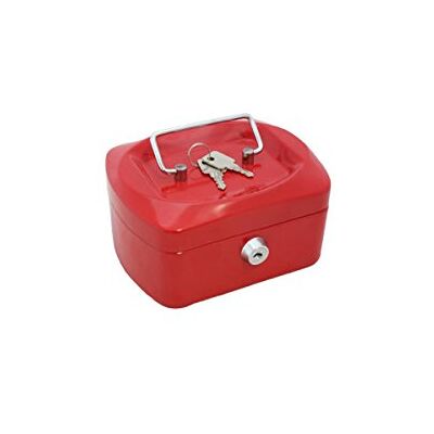 ALCO -Albert Caja registradora pequeña con cerradura, caja registradora con tablero para contar monedas, 2 llaves, 155 x 120 x 80 mm, rojo ALCO -Albert Caja registradora pequeña con cerradura, caja registradora con tablero para contar monedas, 2 llaves, 155 x 120 x 80 mm, rojo