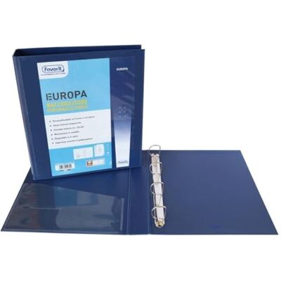 Favorit Carpeta 4 Anillas Personalizable con Bolsillo Tamaño 22x30 cm Diámetro 50 mm Color Azul Favorit Carpeta 4 Anillas Personalizable con Bolsillo Tamaño 22x30 cm Diámetro 50 mm Color Azul