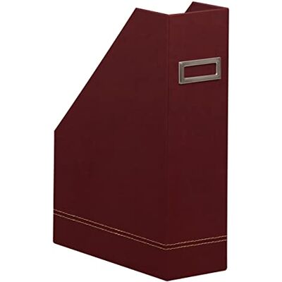 Rhodia Revistero burdeos 10x25x31 cm Pespuntes naranjas Exterior de piel sintética Colección Home Office rama Organización de oficina y almacenamiento de diseñador Rhodia Revistero burdeos 10x25x31 cm Pespuntes naranjas Exterior de piel sintética Colección Home Office rama Organización de oficina y almacenamiento de diseñador