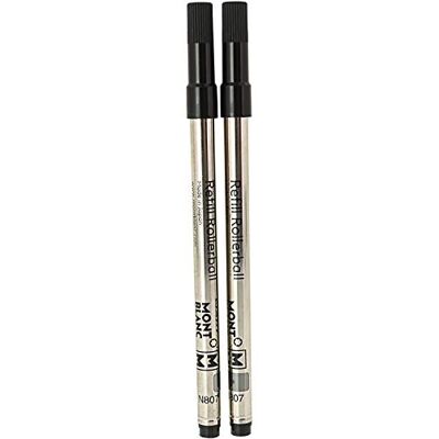 MONTBLANC Recambios de punta mediana para Rollerball – Recargas Mystery Black, 1 paquete x 2 Recargas MONTBLANC Recambios de punta mediana para Rollerball – Recargas Mystery Black, 1 paquete x 2 Recargas