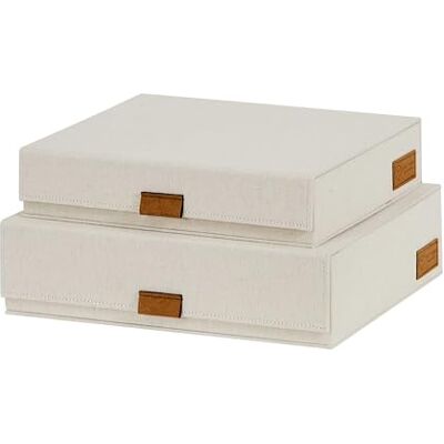 LOVE !T STORE !T 2 cajas de almacenamiento premium con tapa – Caja de documentos – A4 – Tela de lino – Cierre magnético – Tapa abatible – Beige – 28 x 23 x 6 cm & 31 x 25 x 8 cm LOVE !T STORE !T 2 cajas de almacenamiento premium con tapa – Caja de documentos – A4 – Tela de lino – Cierre magnético – Tapa abatible – Beige – 28 x 23 x 6 cm & 31 x 25 x 8 cm