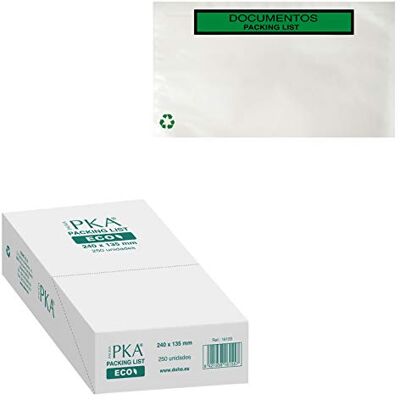 DOHE Sobres Adhesivos Ecológicos - 250 piezas - Lista de embalaje para envío - Envío de documentos - Uso especial DOHE Sobres Adhesivos Ecológicos - 250 piezas - Lista de embalaje para envío - Envío de documentos - Uso especial