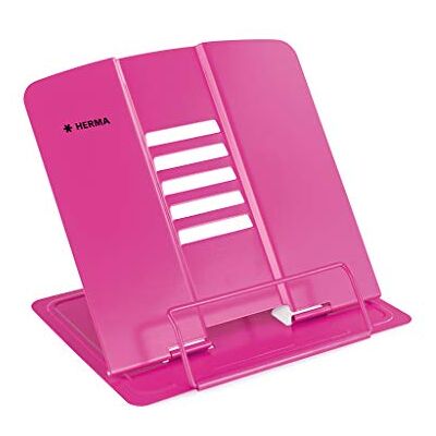 HERMA Soporte de libros Rosa (19.8 x 22.2 x 3.3 cm Folded), Soporte de libros ajustable y antideslizante para la cocina, la escuela y la oficina, tabletas HERMA Soporte de libros Rosa (19.8 x 22.2 x 3.3 cm Folded), Soporte de libros ajustable y antideslizante para la cocina, la escuela y la oficina, tabletas