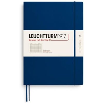 LEUCHTTURM1917 Libreta Master Slim (A4+) 225 x 315 mm, Tapa Dura, 123 páginas numeradas, Azúl Marino, Cuadriculada LEUCHTTURM1917 Libreta Master Slim (A4+) 225 x 315 mm, Tapa Dura, 123 páginas numeradas, Azúl Marino, Cuadriculada