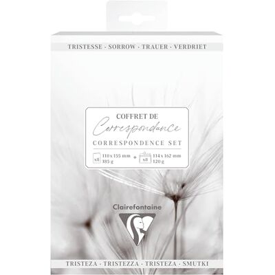 Clairefontaine – Juego de correspondencia temática de condolencias – 8 tarjetas dobles de 11 x 15,5 cm, 185 g/m² + 8 sobres Polen C6 (11,4 x 16,2 cm), 120 g m/², color gris acero Clairefontaine – Juego de correspondencia temática de condolencias – 8 tarjetas dobles de 11 x 15,5 cm, 185 g/m² + 8 sobres Polen C6 (11,4 x 16,2 cm), 120 g m/², color gris acero