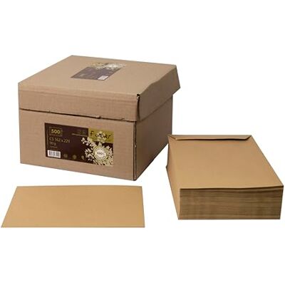 Clairefontaine Caja de 500 bolsas Forever Kraft Brown 100% recicladas C5 162x229 mm Autoadhesivas 90 g/m² Clairefontaine Caja de 500 bolsas Forever Kraft Brown 100% recicladas C5 162x229 mm Autoadhesivas 90 g/m²