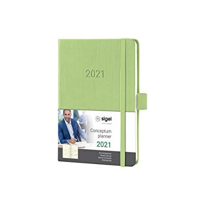 Sigel Agenda semanal 2021 Conceptum, tapa dura, 10,8 x 15,1 cm, verde claro Sigel Agenda semanal 2021 Conceptum, tapa dura, 10,8 x 15,1 cm, verde claro