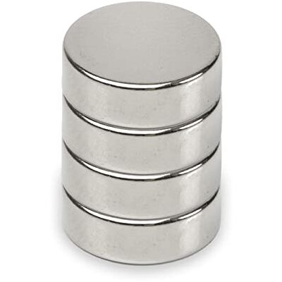 MAUL Imán de neodimio de 15 x 5 mm de diámetro (4 unidades), Imanes para un uso versátil, Imán redondo con diseño elegante y moderno, imanes fuertes para placa magnética, cinta magnética, plata MAUL Imán de neodimio de 15 x 5 mm de diámetro (4 unidades), Imanes para un uso versátil, Imán redondo con diseño elegante y moderno, imanes fuertes para placa magnética, cinta magnética, plata