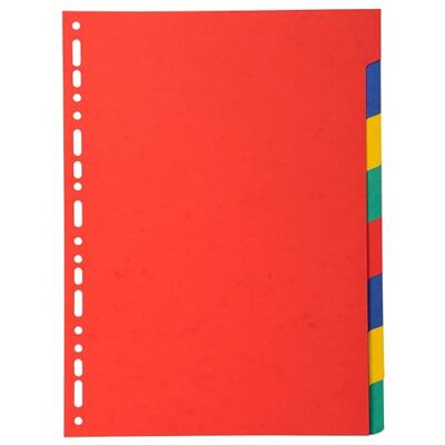 Exacompta Ref. 2008E Caja de 25 separadores de tarjetas de colores vivos reciclados de 220 g/m2 con 8 pestañas neutras Tamaño A4 Dimensiones 22,5 x 29,7 cm Exacompta Ref. 2008E Caja de 25 separadores de tarjetas de colores vivos reciclados de 220 g/m2 con 8 pestañas neutras Tamaño A4 Dimensiones 22,5 x 29,7 cm