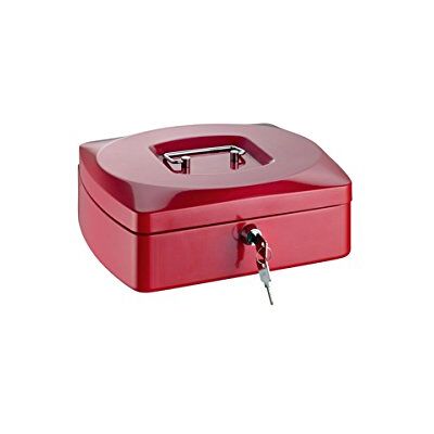 ALCO -Albert 8420-12 Caja de dinero con cerradura, caja registradora con tablero para contar monedas, 2 llaves, 255 x 90 x 200 mm, rojo ALCO -Albert 8420-12 Caja de dinero con cerradura, caja registradora con tablero para contar monedas, 2 llaves, 255 x 90 x 200 mm, rojo
