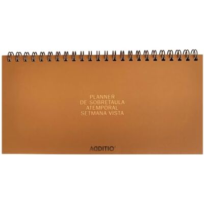 ADDITIO Planner de Sobremesa Semana Vista Atemporal Planificador Semanal 21 x 10 cm 108 Páginas con Notas Doble Espiral Papel Munken 100 g Organizador de Escritorio Ocre Catalán ADDITIO Planner de Sobremesa Semana Vista Atemporal Planificador Semanal 21 x 10 cm 108 Páginas con Notas Doble Espiral Papel Munken 100 g Organizador de Escritorio Ocre Catalán