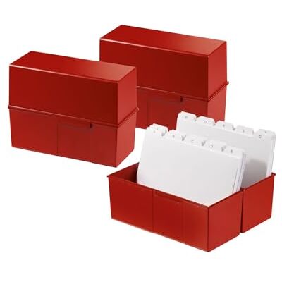 HAN 3x Archivador de tarjetas rojo DIN A5 500 tarjetas 228x102x171 mm Fabricado en Alemania, DIN A5, 228x102x171 mm, aprendizaje de vocabulario, caja de fichas, fichas, caja de vocabulario HAN 3x Archivador de tarjetas rojo DIN A5 500 tarjetas 228x102x171 mm Fabricado en Alemania, DIN A5, 228x102x171 mm, aprendizaje de vocabulario, caja de fichas, fichas, caja de vocabulario