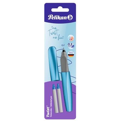 Pelikan 811286 Twist – Bolígrafo roller R457, Frosted Blue, 1 bolígrafo roller de tinta 2 rol lerminen Pelikan 811286 Twist – Bolígrafo roller R457, Frosted Blue, 1 bolígrafo roller de tinta 2 rol lerminen