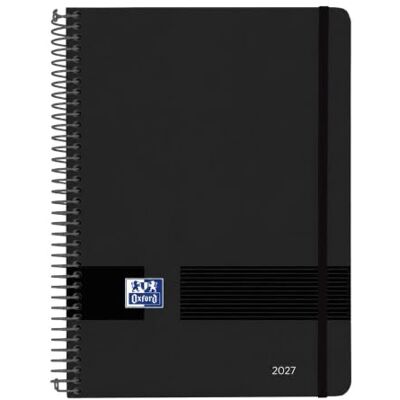 Oxford Live & Go Agenda Anual 2027, Semana Vista, A5, Tapa Plástico Espiral, Español, Color Negro Oxford Live & Go Agenda Anual 2027, Semana Vista, A5, Tapa Plástico Espiral, Español, Color Negro
