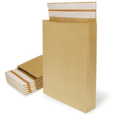 OFITURIA Sobres de Papel Kraft con Doble Tira de Silicona de 3 Fuelles para Envíos y Empaquetados. Bolsas de Papel para Enviar Ropa, Complementos, Decoración o Regalos OFITURIA Sobres de Papel Kraft con Doble Tira de Silicona de 3 Fuelles para Envíos y Empaquetados. Bolsas de Papel para Enviar Ropa, Complementos, Decoración o Regalos