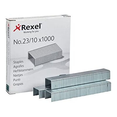 Rexel Grapas tipo 23/10 de acero de calidad, 20 x 1000 unidades, 2101212 Rexel Grapas tipo 23/10 de acero de calidad, 20 x 1000 unidades, 2101212