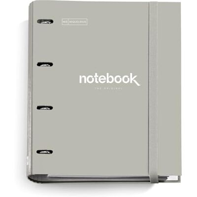 MIQUELRIUS Carpebloc A4 Emotions, Carpeta Archivador 4 anillas + Recambio hojas cuadriculadas, Papel 90 g/m², Cierre goma, Carpesano cartón gris MIQUELRIUS Carpebloc A4 Emotions, Carpeta Archivador 4 anillas + Recambio hojas cuadriculadas, Papel 90 g/m², Cierre goma, Carpesano cartón gris