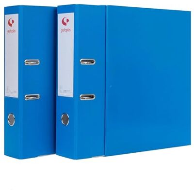 Grafoplas Módulo de 2 Archivadores con Palanca de 65mm Color Azul, Incluye Caja, Perfecto para Archivo Grafoplas Módulo de 2 Archivadores con Palanca de 65mm Color Azul, Incluye Caja, Perfecto para Archivo
