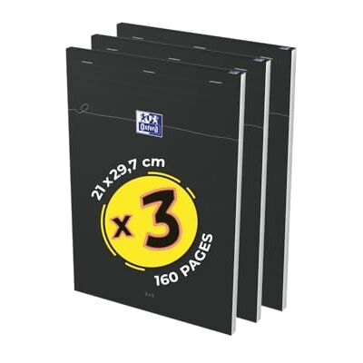 Oxford Smart A4 Bloc de notas (24 unidades, 160 páginas, 5 x 5 cm, tapa blanda), color negro Oxford Smart A4 Bloc de notas (24 unidades, 160 páginas, 5 x 5 cm, tapa blanda), color negro