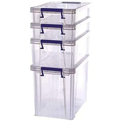 Bankers Box ProStore Caja de almacenamiento de plástico (2 x 5,5 litros, 1 x 18,5 litros, 1 x 10 litros) Bankers Box ProStore Caja de almacenamiento de plástico (2 x 5,5 litros, 1 x 18,5 litros, 1 x 10 litros)