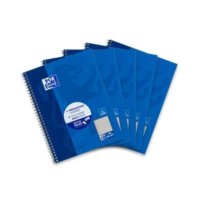 Oxford Hamelin Paperbrands 384508028 Lote de 5 libretas de cuadros (DIN A5, 80 hojas, 90 g/m², cuadros de 5 mm) Oxford Hamelin Paperbrands 384508028 Lote de 5 libretas de cuadros (DIN A5, 80 hojas, 90 g/m², cuadros de 5 mm)
