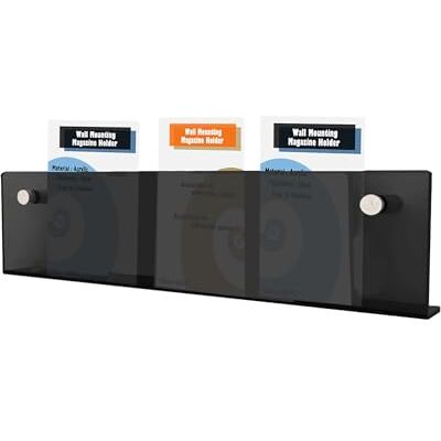 TUKA-i-AKUT 80cm Portafolletos de Pared, Acrílico Extrafuerte, Revistero Estantes de Pared, Soporte de Pared para Revistas Periódicos Folletos Documentos Libros, Negro, TKD8256-80cm-1x TUKA-i-AKUT 80cm Portafolletos de Pared, Acrílico Extrafuerte, Revistero Estantes de Pared, Soporte de Pared para Revistas Periódicos Folletos Documentos Libros, Negro, TKD8256-80cm-1x