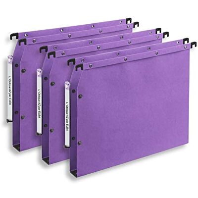 Elba Ultimate Card Kraft Lote de 25 carpetas colgantes para armario (A4, fondo 30 mm), color lila Elba Ultimate Card Kraft Lote de 25 carpetas colgantes para armario (A4, fondo 30 mm), color lila
