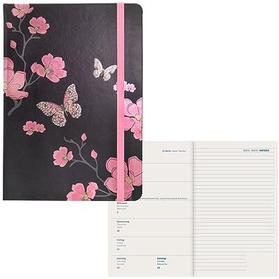 Idena Agenda 2024, DIN A5, Flowers, 176 páginas, 1 semana en 1 página, agenda, planificador semanal Idena Agenda 2024, DIN A5, Flowers, 176 páginas, 1 semana en 1 página, agenda, planificador semanal