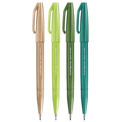 Pentel Brush Sign Pen set 4 pz surtido "verano Pentel Brush Sign Pen set 4 pz surtido "verano
