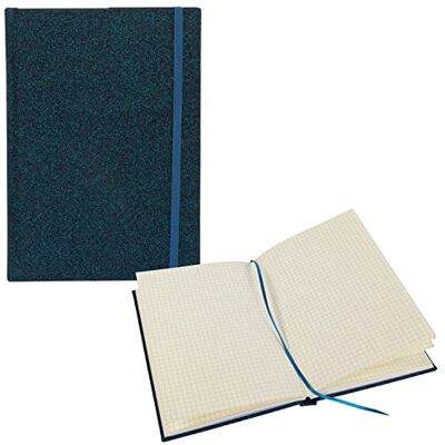 Idena Cuaderno Glitter, azul noche, 14 x 20 cm, cuadriculado, 100 g/m², 192 páginas, con bolsillo de rana, cinta y cierre elástico, 1 unidad Idena Cuaderno Glitter, azul noche, 14 x 20 cm, cuadriculado, 100 g/m², 192 páginas, con bolsillo de rana, cinta y cierre elástico, 1 unidad