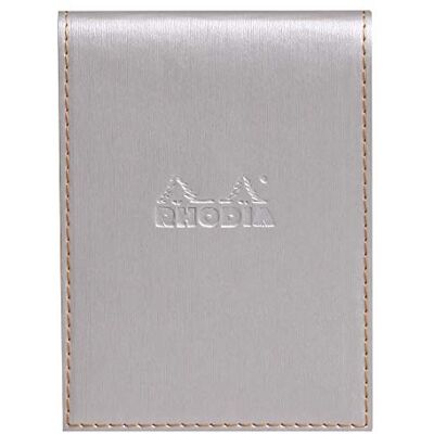 Rhodia Boutique 95 x 130 mm "bloc de notas, bloque No12" Lined rama – Cuaderno, color plata Rhodia Boutique 95 x 130 mm "bloc de notas, bloque No12" Lined rama – Cuaderno, color plata