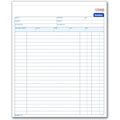 Adams Libro de facturas, 21,5 x 25,4 cm, 2 piezas, sin carbono, blanco/canario, 50 juegos por libro () Adams Libro de facturas, 21,5 x 25,4 cm, 2 piezas, sin carbono, blanco/canario, 50 juegos por libro ()