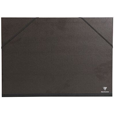 Clairefontaine Carpeta de dibujo con cierre elástico 37x52 cm, Negro Clairefontaine Carpeta de dibujo con cierre elástico 37x52 cm, Negro