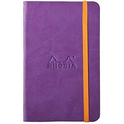 Rhodia Cuaderno con goma elástica 118722 C Book rama, 96 hojas, color morado A6 Rhodia Cuaderno con goma elástica 118722 C Book rama, 96 hojas, color morado A6