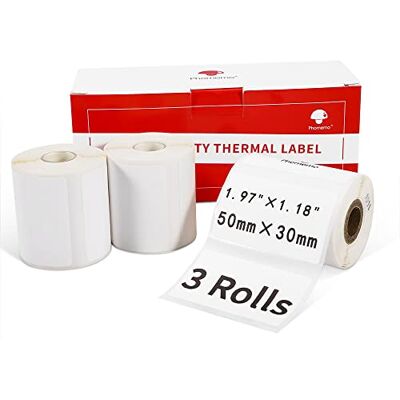 Phomemo 3 rollos M110 Etiquetas Autoadhesiva,1.96 "x1.18" (50x30mm),230 etiquetas/rollo,Etiqueta térmicas adecuada para M110 M120 M220 M221 M108 M102 M100 M150 M250 M260 Etiquetadora Phomemo 3 rollos M110 Etiquetas Autoadhesiva,1.96 "x1.18" (50x30mm),230 etiquetas/rollo,Etiqueta térmicas adecuada para M110 M120 M220 M221 M108 M102 M100 M150 M250 M260 Etiquetadora