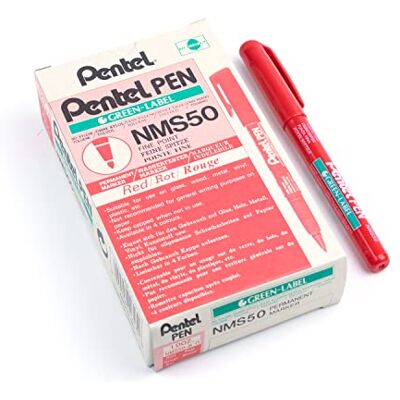 Pentel Rotulador permanente de punta fina de 2,0 mm, color rosso Pentel Rotulador permanente de punta fina de 2,0 mm, color rosso