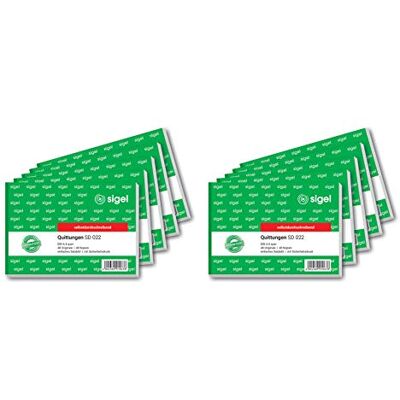 Sigel Bloc de facturas, contra falsificaciones, A6 horizontal, 2 x 40blatt, selbstdurchschreibend 10 unidades Sigel Bloc de facturas, contra falsificaciones, A6 horizontal, 2 x 40blatt, selbstdurchschreibend 10 unidades
