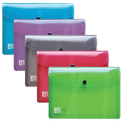 Oxford Elba Hawai Carpeta de polipropileno con cierre (A5, 5 unidades), varios colores Oxford Elba Hawai Carpeta de polipropileno con cierre (A5, 5 unidades), varios colores