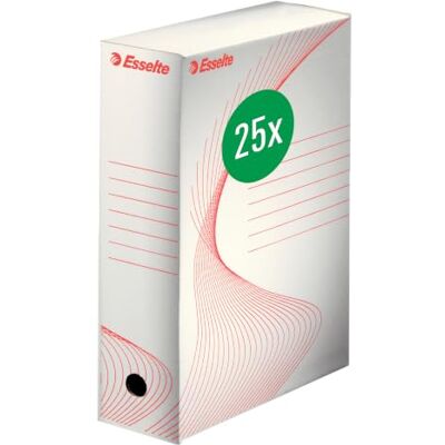 Esselte Group 20172 Cajas de archivo (10 unidades), color blanco lomo 100mm, pack de 25 Esselte Group 20172 Cajas de archivo (10 unidades), color blanco lomo 100mm, pack de 25