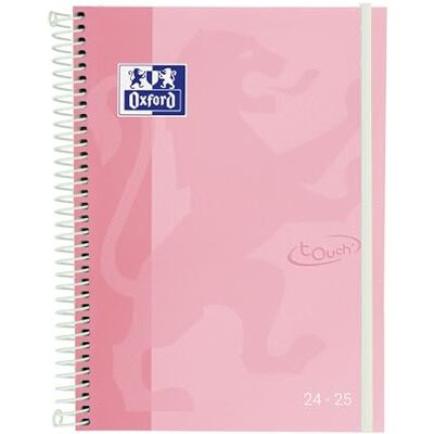 Oxford Touch, Agenda 2024 2025 Semana Vista A5 (15x21 cm), Tapas Extraduras, Español, Color Rosa Pastel Oxford Touch, Agenda 2024 2025 Semana Vista A5 (15x21 cm), Tapas Extraduras, Español, Color Rosa Pastel