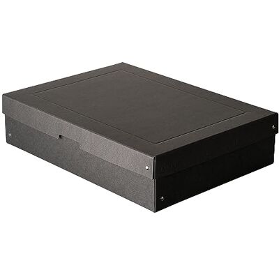FALKEN PureBox Negro Made in Germany, 100 mm de Alto, DIN A3 Caja de Almacenamiento Con Tapa de Cartón Reciclado, Ángel Azul, Vegano Multiusos, Regalo y Transporte FALKEN PureBox Negro Made in Germany, 100 mm de Alto, DIN A3 Caja de Almacenamiento Con Tapa de Cartón Reciclado, Ángel Azul, Vegano Multiusos, Regalo y Transporte