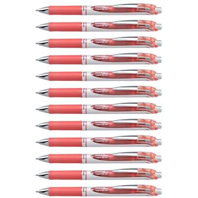 Pentel EnerGel XM BL77 Bolígrafo de gel (12 unidades), color coral Pentel EnerGel XM BL77 Bolígrafo de gel (12 unidades), color coral