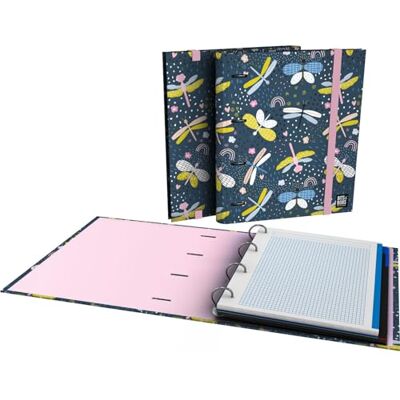 Grafoplas Carpeta 4 Anillas con Recambio a4, Incluye 100 Hojas Cuadriculadas 5x5 90g Borde Color, Separadores y Sobre con Cierre, Lomo Curvo Ergonómico, Carpebook Dragon Fly Bits&Bobs Pop Up Design Grafoplas Carpeta 4 Anillas con Recambio a4, Incluye 100 Hojas Cuadriculadas 5x5 90g Borde Color, Separadores y Sobre con Cierre, Lomo Curvo Ergonómico, Carpebook Dragon Fly Bits&Bobs Pop Up Design