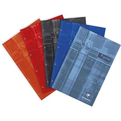Clairefontaine Lote de 3 bloques con grapas perforados (A4, 21 x 31,8 cm, 160 páginas, papel blanco, 90 g), color aleatorio Clairefontaine Lote de 3 bloques con grapas perforados (A4, 21 x 31,8 cm, 160 páginas, papel blanco, 90 g), color aleatorio