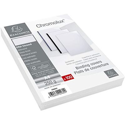 Exacompta Lote de 100 cubiertas/cartulinas de dossiers, A4, color blanco cromado Exacompta Lote de 100 cubiertas/cartulinas de dossiers, A4, color blanco cromado