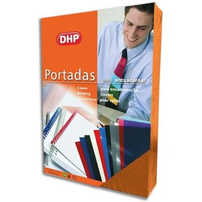 DHP Pack de 50 Tapas de Encuadernar Cartón Gofrado Nº8, Formato A4, 1.000 Gramos, Naranja Fluor DHP Pack de 50 Tapas de Encuadernar Cartón Gofrado Nº8, Formato A4, 1.000 Gramos, Naranja Fluor