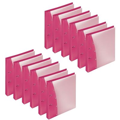 VELOFLEX Carpeta de anillas A4 con mecanismo 2 anillas, rosa, 12 unidades VELOFLEX Carpeta de anillas A4 con mecanismo 2 anillas, rosa, 12 unidades