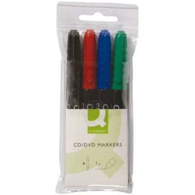 Q-Connect Rotulador de CD/DVD – Estuche con 4 colores Q-Connect Rotulador de CD/DVD – Estuche con 4 colores